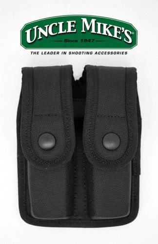 Uncle mikes sentinel molded nylon double magazine pouch, black, glock 17- 89077 for sale