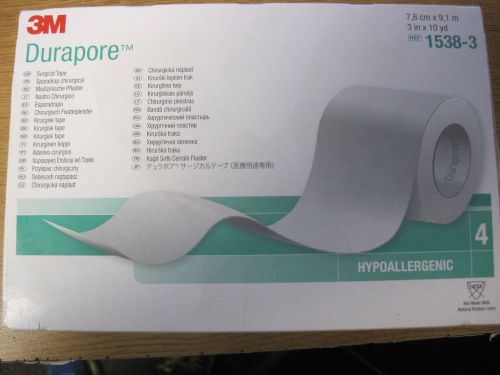 3M Durapore 1538-3 Surgical Tape: 3&#034; x 10yds Case of 10 Boxes of 4 Rolls