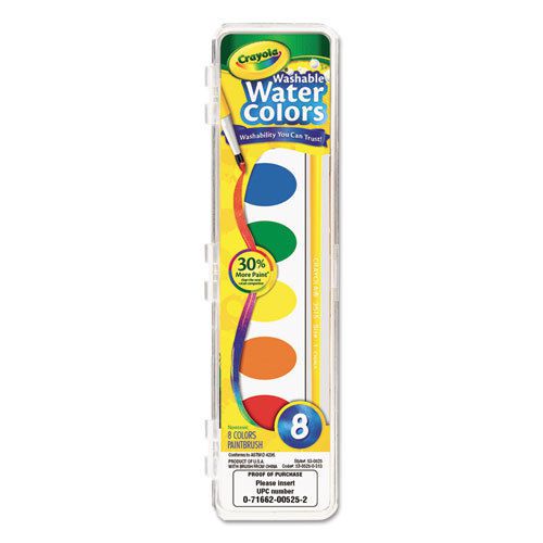 12 pack-crayola washable watercolor paint 8 assorted colors for sale