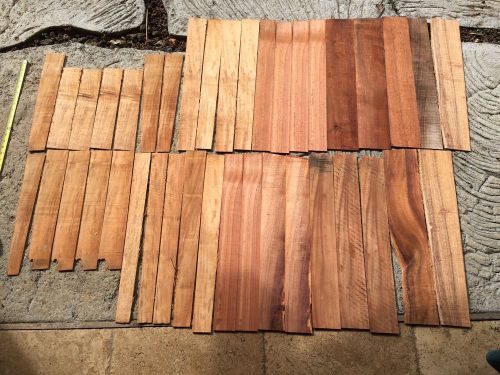 Curly Koa From Hawaii 1/4 Sawn Instrument Grade 37 Pieces 13-24&#034;x2-5x1/8&#034;