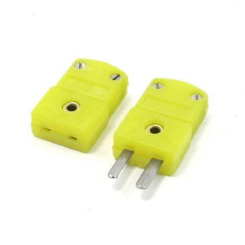 Yellow plastic shell k type thermocouple plug socket connector set for sale