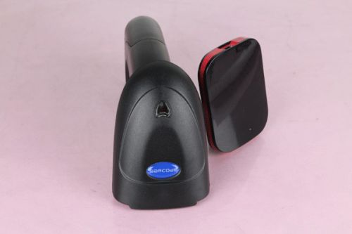 Wearhouse USB Wireless 1D Laser Handheld Barcode Scanner with Storage Black