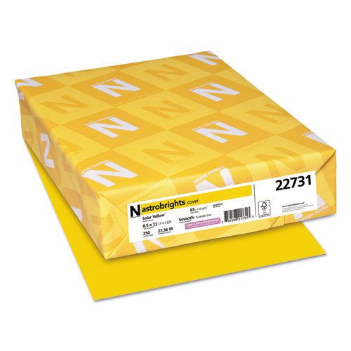 Colored card stock, 65lb, 8 1/2 x 11, solar yellow, 250 sheets for sale