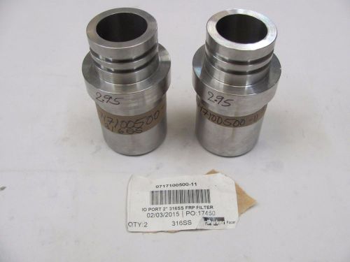 Parker 0717100500-11 - io port 2&#034; 316ss frp filter adapter fittings - lot of two for sale
