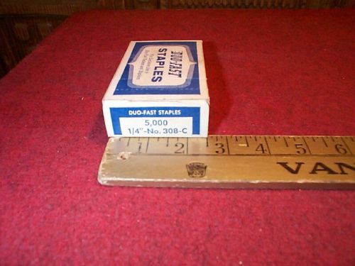Lot of 5 boxes duo-fast nos staples 1/4&#034; no. 308-c 5,000/box for sale