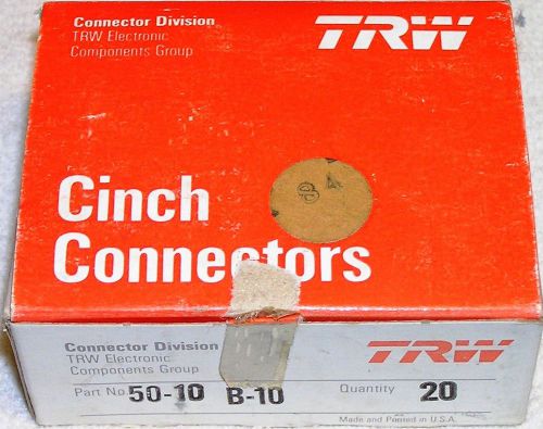 Lot of 20 TRW Cinch 50-10 B-10 Gold Plated 10 Pin Edge Connectors - NOS