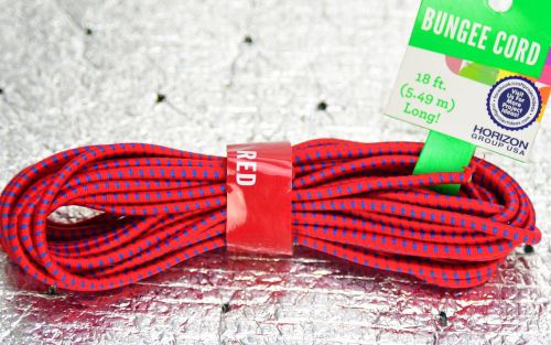 New Red (Blue Stripes) Bungee Cord 18 Feet Long 5.49 m Horizon Group USA 54682C