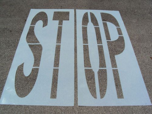 96&#034; x 16&#034; (DOT) ST, OP Parking Lot Stencils STOP Stencil Plastic ReUsable 1/16&#034;