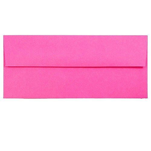 JAM Paper® #10 (4 1/8 x 9 1/2) Paper Envelope - Brite Hue Ultra Fuchsia Hot Pink