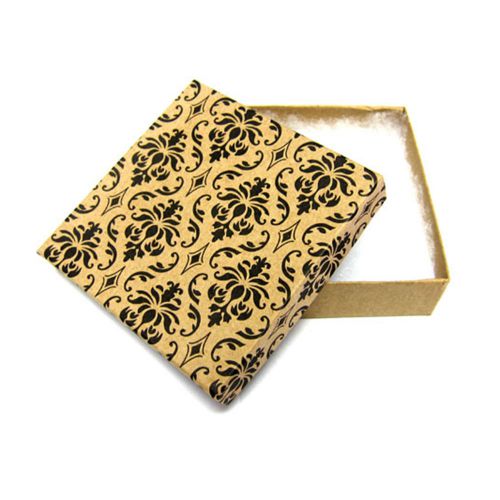 100 Pcs Damask Cotton Filled Jewelry Gift Boxes 3 1/2&#034; X 3 1/2&#034; X 1&#034;