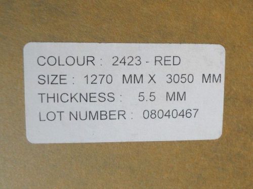 2423 red translucent acrylic plexiglass 5.5mm thick x 49&#034; x 59&#034; sign fabrication for sale