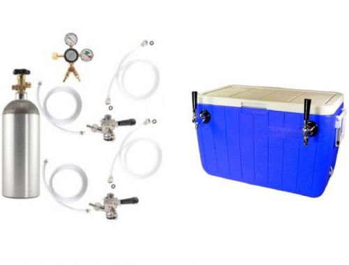 Double Faucet Coil Cooler Complete Kit - Ready To Pour Jockey Box Draft Setup