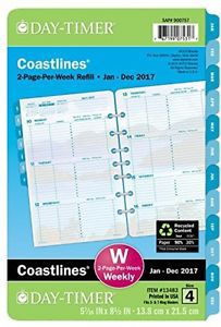 Day-Timer Weekly Planner Refill 2017, 2 Page Per Week, Loose Leaf, 5-1/2 X ,