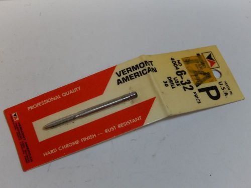 Vintage va no 4004 vermont american 6-32 use drill no. 36 machinst tools tap for sale