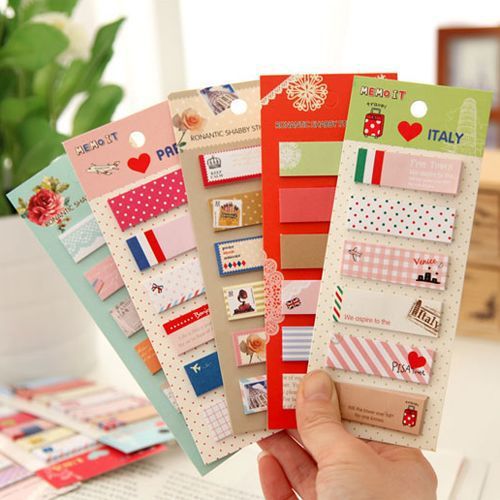 Hot Post It Bookmark Writing Marker Memo Flags Index Notepad Tab Sticky Notes