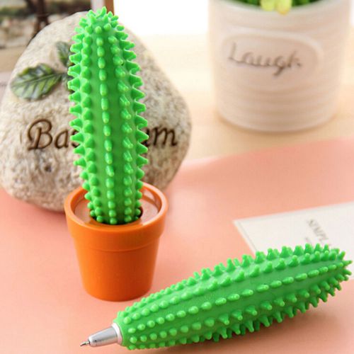 Spike Pen Cactus Pen Office School Fashion Gift Ballpoint Pen with Plant Pot  LE