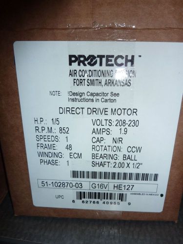 PROTECH RHEEM Genteq 51-102870-03 - OEM MOTOR  1/5 h.p. NEW  FREE SHIPPING !!!