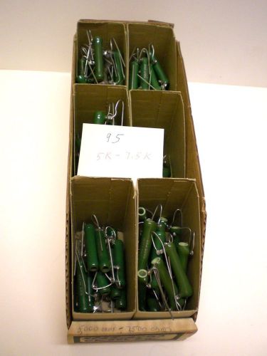 95 Mallory Prec WireW.Resistors w/Vitreous Enamel 10-12 Watt, 5-7.5K Ohms , USA