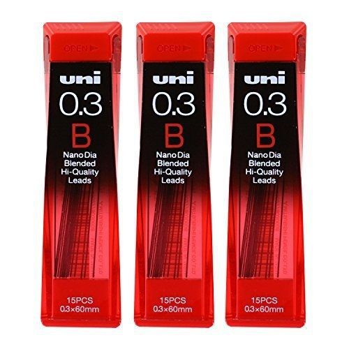 Uni-ball Uni-Ball Nano Lead Mechanical Pencil Lead Refills, 0.3mm, B, Black