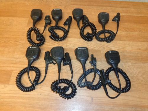 One lot of 8 motorola  radio microphone pmmn4051b w/belt clips working for sale