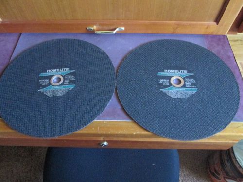 HOMELITE 14&#034; x 5/32&#034; x 1&#034; Metal Cutting Wheel/Blades  pn# 49561  lot of 2