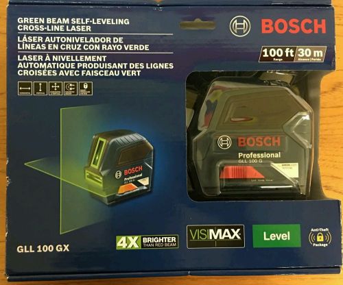 *NEW* Bosch Self-Leveling Green-Beam Cross-Line Laser  GLL 100 GX