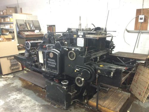 Printing press heidelberg &#034; s&#034; cylinder   21 x 28 inches die cutter with inkers for sale