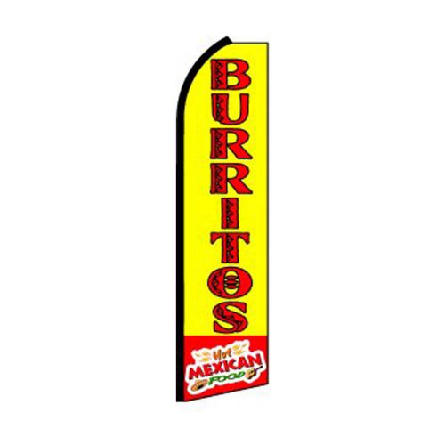 2 Hot Mexican Burritos Swooper Flags 15&#039; Feather Banners made in USA (pair)