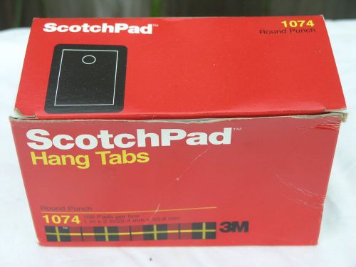NEW 1000 ScotchPad 3M HANG TABS 1074 Clear 1x2&#034; 10 Tabs Per Pad 100 Pads Per Box