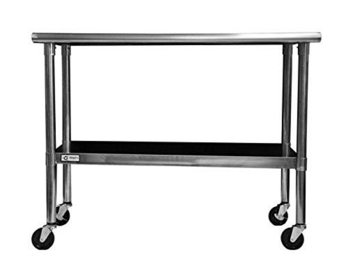 EcoStorage Home Kitchen Features NSF Stainless Steel Table with Wheels, 48-Inch