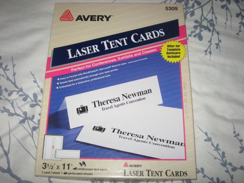 Avery #5309 Laser Tent Cards 3.5&#034; X 11&#034; partial box of 39