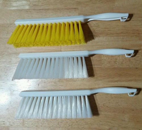 Lot of 3 Carlisle Plastic Handle Counter/Bench Brush, Polyester