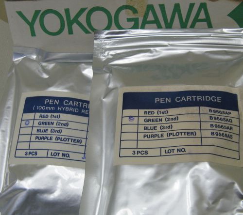 New YOKOGAWA Lot Of 6 GREEN Chart Recorder Placement Pens  B9565AQ