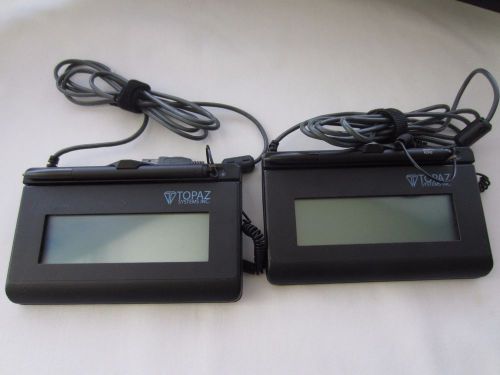 Lot of 2 Topaz T-L462-HSB-R USB  Signature Touchscreen Pads POS *For Parts*