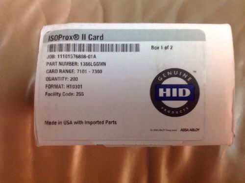 200 NEW UNOPENED HID 1386LGGMN ISOProx II Access Control Cards H10301
