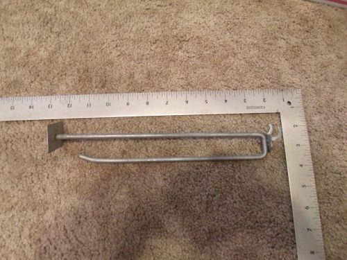 Box of 50 - 12 inch metal peg hooks with scan label holder 3/16 &amp; 1/4 pegboard for sale