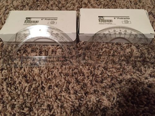 6 Inch Plastic Clear 2 Boxed Sets Of 12 Protractors MIB Great for Students