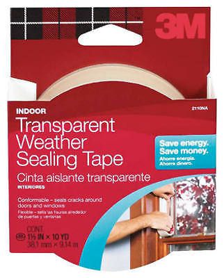 3M COMPANY - Clear Adhesive Weatherproofing Tape, 1-1/2-In. x 30-Ft.