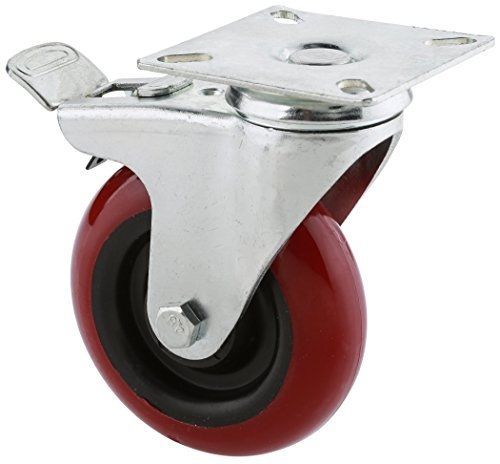 Steelex d2610 4-inch 275-pound swivel double lock polyurethane plate caster for sale