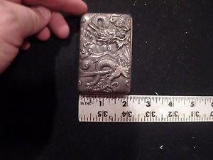 dragon business card holder,card holder,vintage,old,rare,antique,silver,dragon