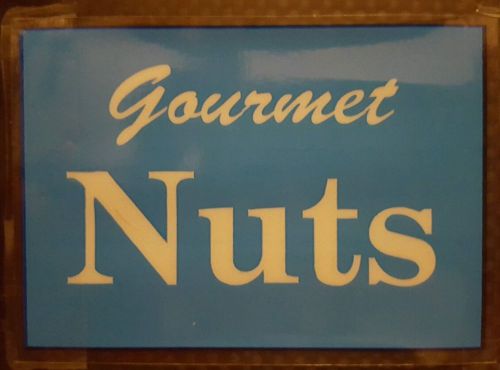 Bulk vending canister &#034;gourmet nuts&#034; label - reusable! vinyl, non-sticky! for sale