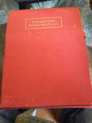 Stenotype Speed Manual 1940 Vintage Typing typewriter old Book stenogaphy