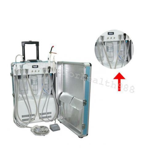 Portable Dental Turbine Unit W/ Air Compressor Ultrasonic Scaler Curing light 4H