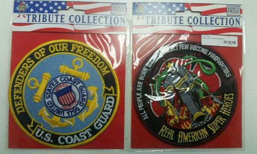 Set of 2 Hero&#039;s Pride 5&#034; Patch Tribute Collection Firefighter(8428)/Coast Guard