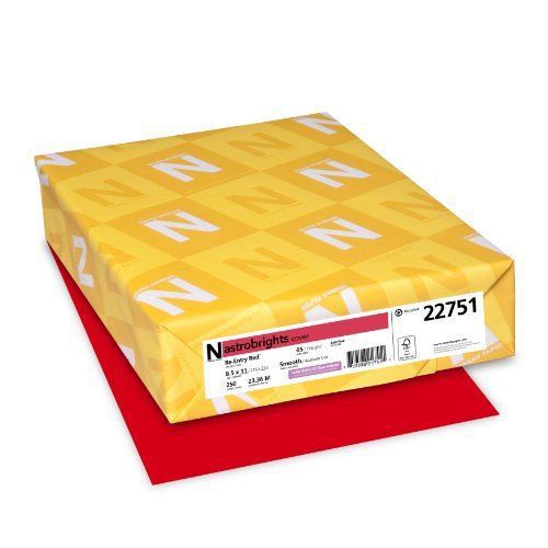 Neenah astrobrights premium color card stock, 65 lb, 8.5 x 11 inches, 250 red for sale