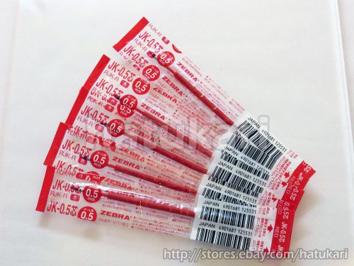 5pcs JK-0.5 Red 0.5mm / Rollerball Refill for Sarasa / ZEBRA RJK-R / Japan