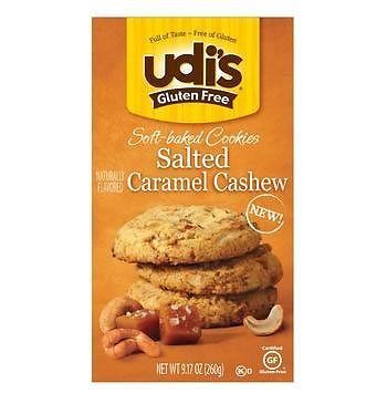 Udis Salted Caramel Cashew Cookie, 9.1 Ounce -- 6 per case.