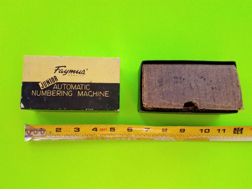 Vintage Faymus Quality Junior Automatic Numbering Machine. stamp, ink, box