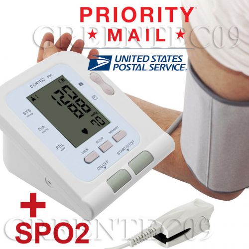 USA STOCK! Contec08C LCD Screen Digital Arm Blood Pressure Monitor +SPO2 PROBE
