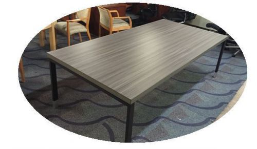 8 ft by 4ft  2&#034; thick modern conference table in Elm-Gray and Black-Silver legs